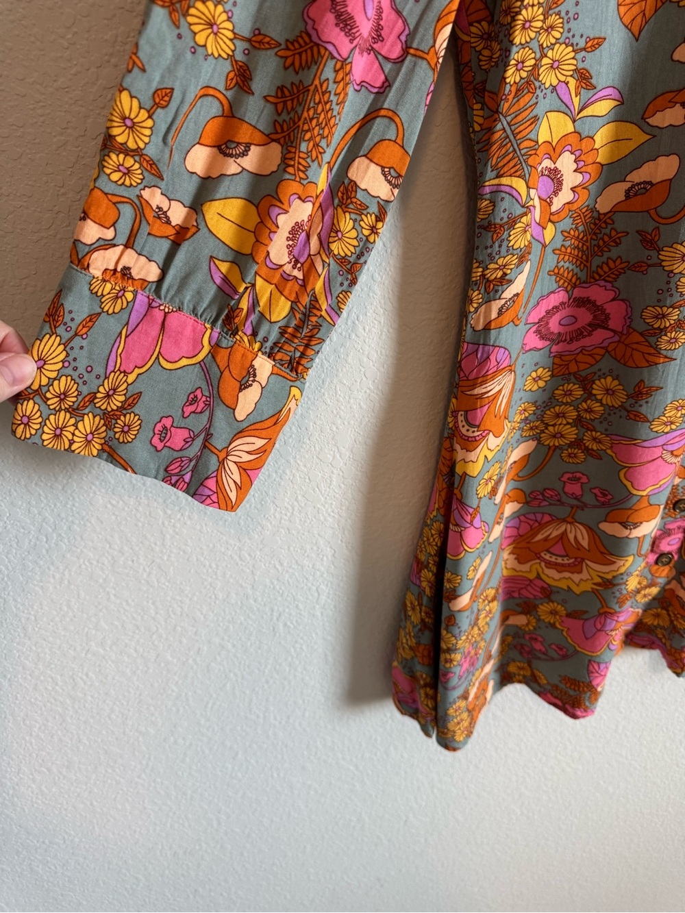 Natural Life Twiggy Retro Floral Print Mini Shirt Dress Size Medium - Picture 3 of 8